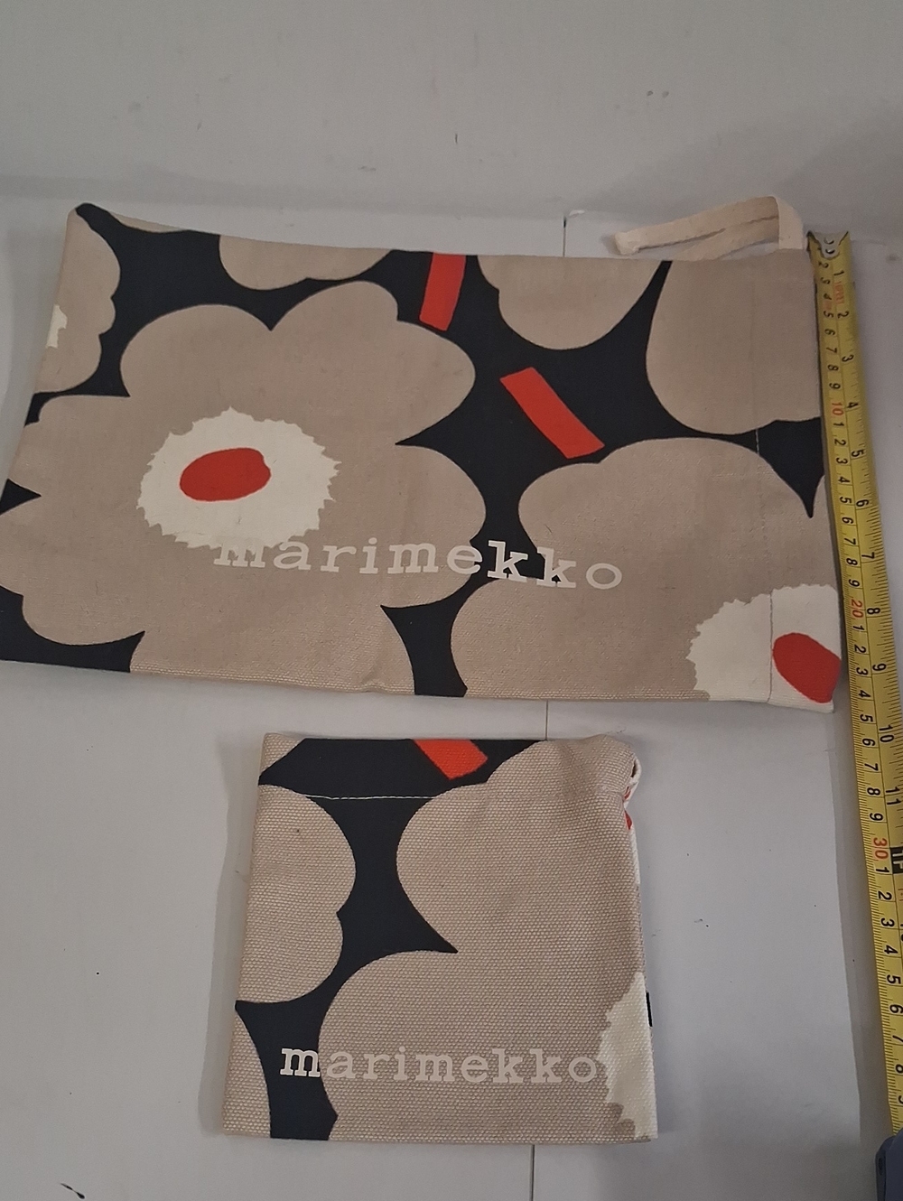 2 Marimekko Beige Unikko Dust Bag Set